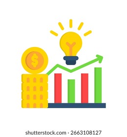 Icono de economía del conocimiento Ilustración vectorial plana