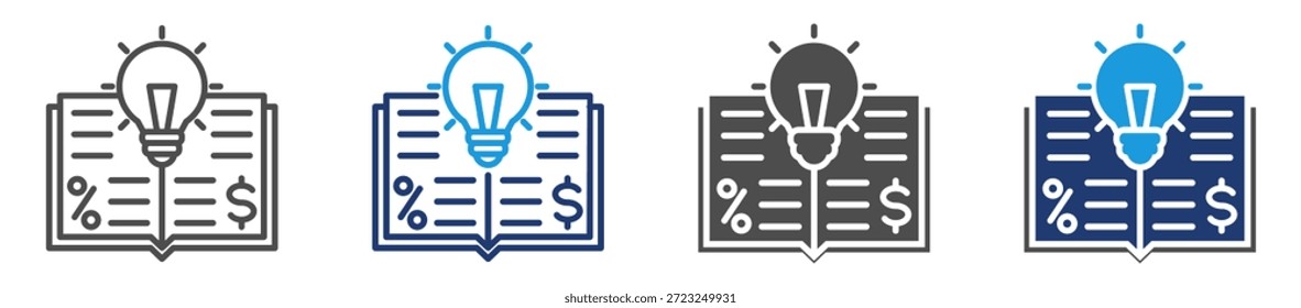 conjunto de ícones da economia do conhecimento com vários estilos