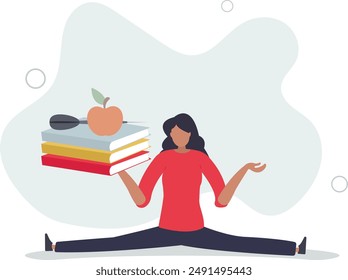 Knowledge, education, academic and scholarship concept.flat design.illustration with people.