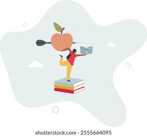 Knowledge, education, academic and scholarship concept.flat characters.