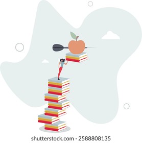 Knowledge, education, academic and scholarship concept.flat character life .