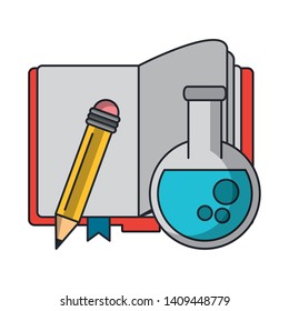 knowledge education chemistry laboratory concept elements cartoon vector illustration graphic design