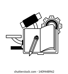 knowledge education chemistry laboratory concept elements cartoon vector illustration graphic design