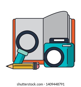 knowledge education concept elements cartoon vector illustration graphic design