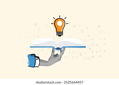 Knowledge or education, study or learning and discover solution or literature. Collage Art Vector illustration . Creative concept for web banner, social media banner.