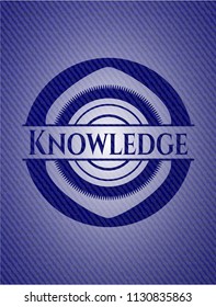 Knowledge emblem with jean texture