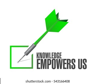 knowledge empowers us check dart sign concept illustration design graphic