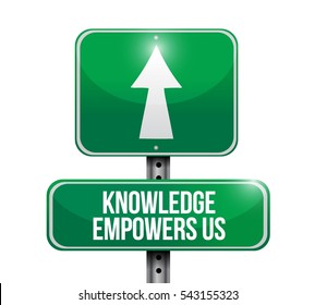 knowledge empowers us road sign concept illustration design graphic