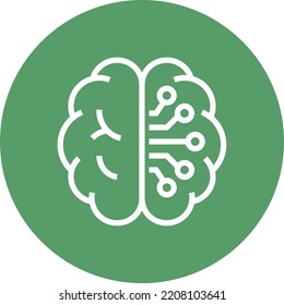 Knowledge Engineering Digital Brain Outline Icon