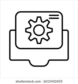 knowledge engineering icon in outline style vector illustration