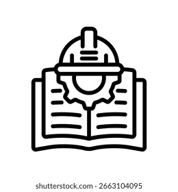 Ilustração de vetor de contorno de ícone da engenharia de conhecimento