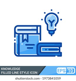 knowledge in filled line style icon. online learning icon, vector illustration for application, web, presentation template. EPS 10