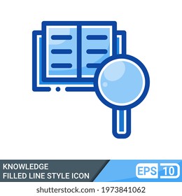 knowledge in filled line style icon. online learning icon, vector illustration for application, web, presentation template. EPS 10