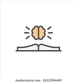 knowledge filled outline icon. open book color line illustration.