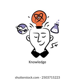 Knowledge filled outline Style Design Vector Stock illustration. 