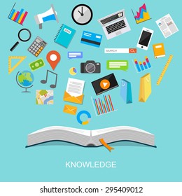 Knowledge flat design illustration concept. 