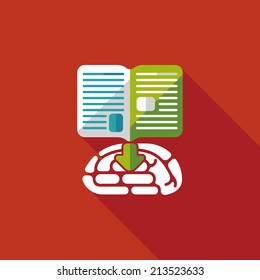 knowledge flat icon with long shadow,eps10