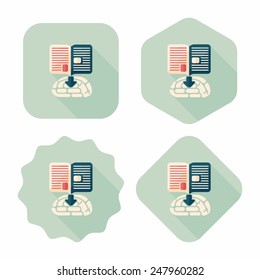 knowledge flat icon with long shadow,eps10