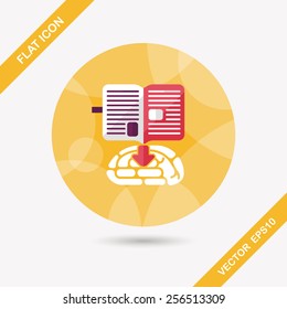 knowledge flat icon with long shadow,eps10