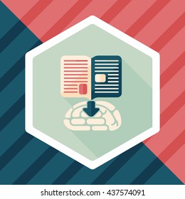 knowledge flat icon with long shadow,eps10