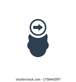 Knowledge forward icon vector illustration. Premium quality flat icon in trendy style.
