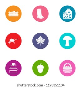 Knowledge garden icons set. Flat set of 9 knowledge garden vector icons for web isolated on white background
