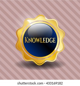 Knowledge gold badge or emblem