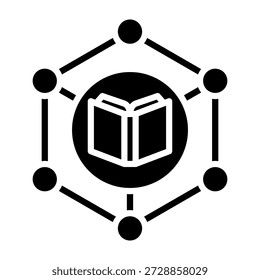 Knowledge Graph Icon Glyph Style Vector Illustration