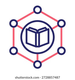 Knowledge Graph Icon Line Color Style Vector Illustration