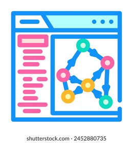 knowledge graph seo color icon vector. knowledge graph seo sign. isolated symbol illustration