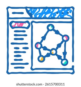 knowledge graph seo doodle icon sketch vector. knowledge graph seo sign. isolated symbol illustration