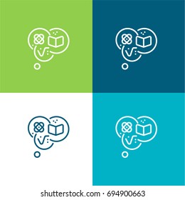 Knowledge green and blue material color minimal icon or logo design