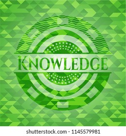 Knowledge green mosaic emblem