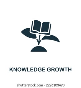 Knowledge Growth icon. Monochrome simple Human Productivity icon for templates, web design and infographics