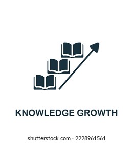 Icono de crecimiento del conocimiento. Icono monocromo de planificación de proyectos simple para plantillas, diseño web e infografías