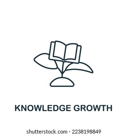 Knowledge Growth icon. Monochrome simple Human Productivity icon for templates, web design and infographics
