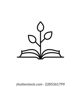 knowledge growth line icon. Outline icon of knowledge growth
