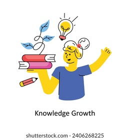 Knowledge Growth Vektorgrafik gefüllt Umriss Design Illustration. Symbol auf weißem Hintergrund EPS10-Datei 