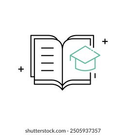 Knowledge Growth Vector Symbol Icon Design with Editable Stroke