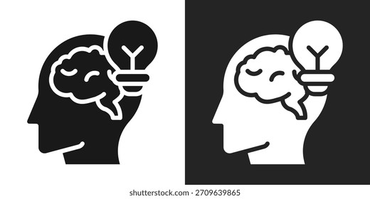 Knowledge Icon In Black And White Glyph Style