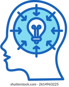 Knowledge Icon Blue Vector Illustration