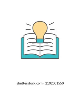 Knowledge Icon in color icon, isolated on white background 