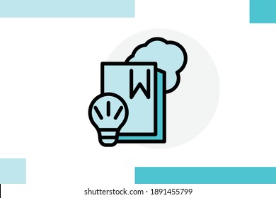 Knowledge icon colored line symbol. Premium quality isolated book, magazine, study, library element in trendy style.