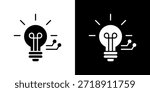 knowledge icon filled solid vector illustration in black and white