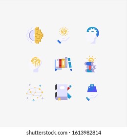 knowledge icon flat color vector