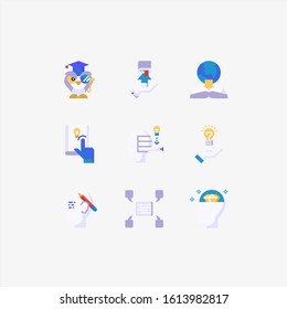 knowledge icon flat color vector