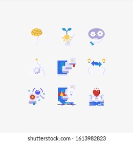 knowledge icon flat color vector