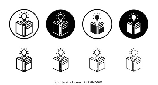 Knowledge icon Flat simple outline set