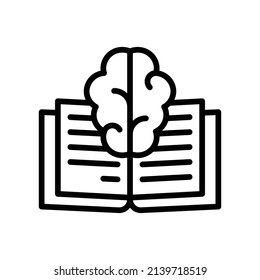 Icono de conocimiento. Diseño De Estilo De Arte De Línea Aislado En Fondo Blanco