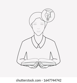 Knowledge icon line element. Vector illustration of knowledge icon line isolated on clean background for your web mobile app logo design.